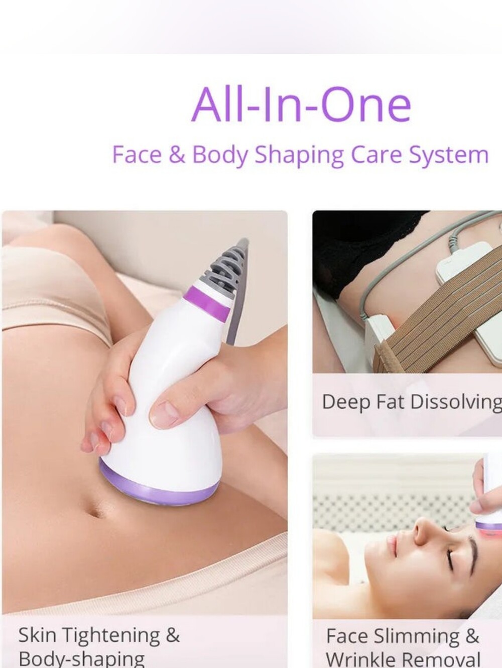 All-In-One Face & Body Shaping Device - White & Purple